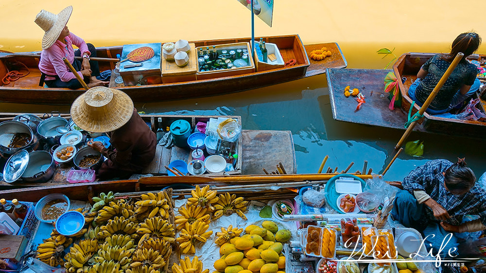 泰國旅遊曼谷景點推薦//丹嫩莎朵水上市場一日遊必去旅遊景點，超美超好拍但不好買