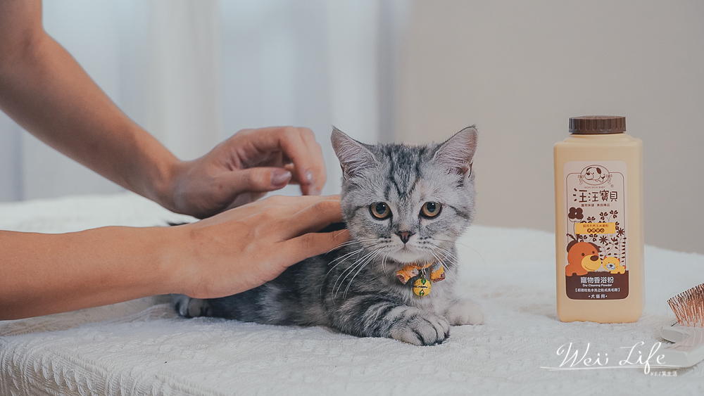 好評滿滿汪汪寶貝寵物香浴粉讓貓主子安心使用的除蚤推薦，獻給家裡不愛洗澡的貓乾洗粉推薦。