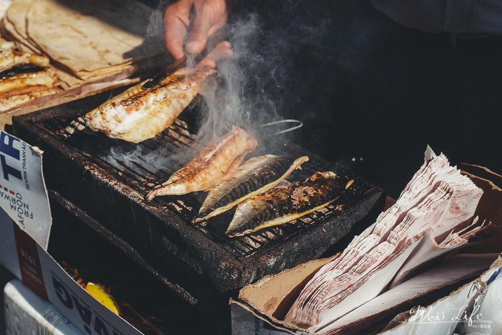 土耳其美食//伊斯坦堡加拉達塔橋下鯖魚沙威瑪。誰說土耳其只有牛肉雞肉沙威瑪，好吃又特殊值得一試。